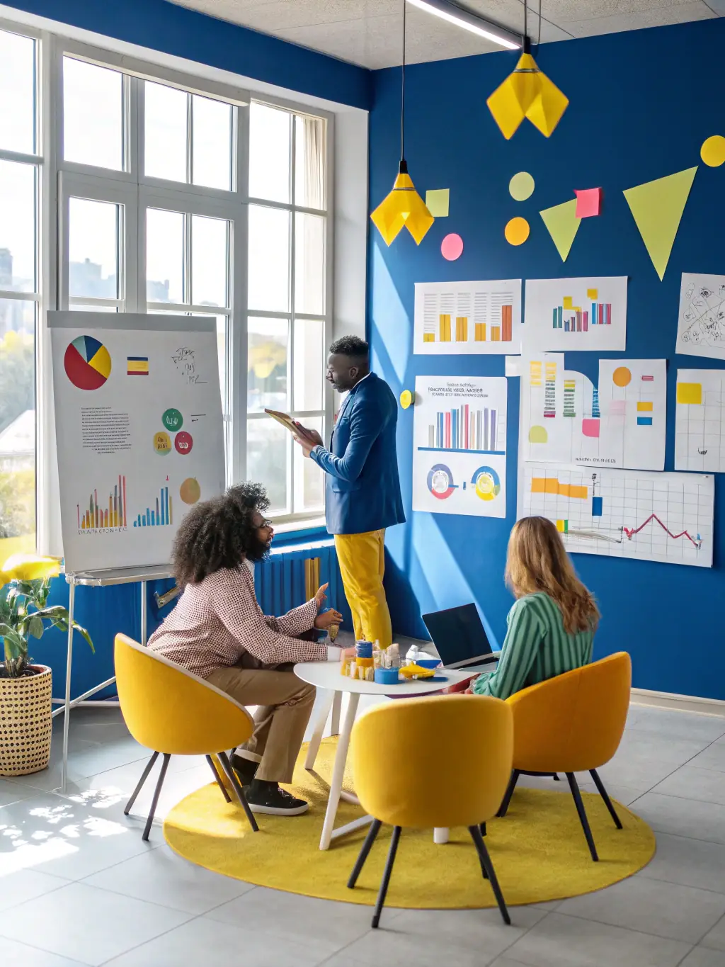 A group of entrepreneurs participating in a dynamic workshop with a facilitator presenting growth strategies, representing the Business Scaling Workshops.